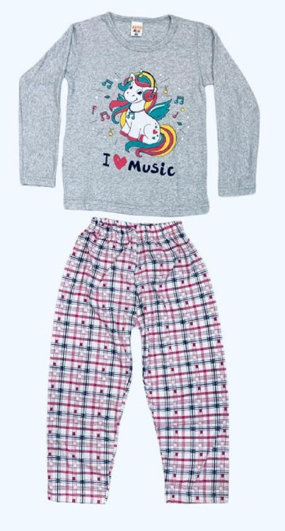 Picture of 13079 GIRLS UNICORN TWO PIECE 100% COTTON LONGSLEEVE PYJAMA